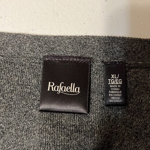 Rafaela cardigan sweater, charcoal , white, black. Xlg - Picture 4 of 6